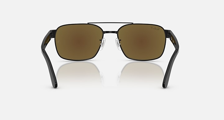 Ray-Ban RB3751 POLARIZED+ LENSES Black with Polarized+ Grey Mirror Blue Polarized+ lenses - Back