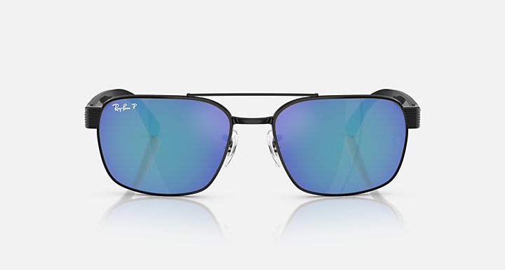 Ray-Ban RB3751 POLARIZED+ LENSES Black with Polarized+ Grey Mirror Blue Polarized+ lenses - Front