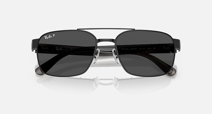 Ray-Ban RB3751 POLARIZED+ LENSES Black; Havana Grey with Polarized+ Dark Grey Polarized+ lenses - Closed Front