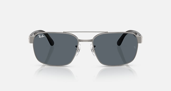 Ray-Ban RB3751 Gunmetal; Havana Grey with Blue Solid Color lenses - Front
