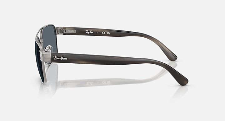 Ray-Ban RB3751 Gunmetal; Havana Grey with Blue Solid Color lenses - Lateral