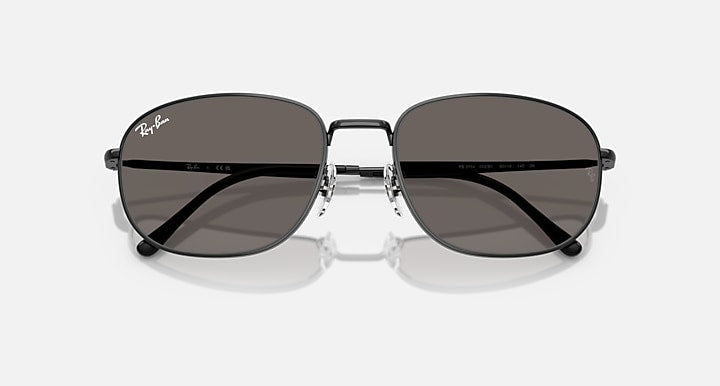 Ray-Ban RB3754 Black with Dark Grey Solid Color lenses - Closed Front