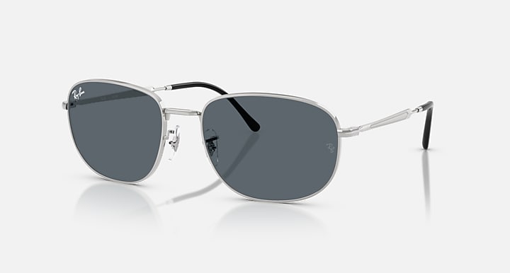Ray-Ban RB3754 Silver with Blue Solid Color lenses - Quarter