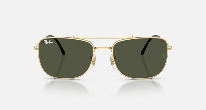 Ray-Ban RB3755 Arista Gold with Green Solid Color lenses - Front
