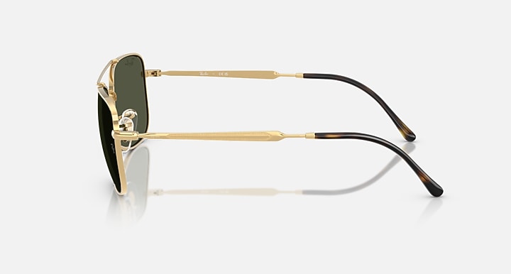 Ray-Ban RB3755 Arista Gold with Green Solid Color lenses - Lateral
