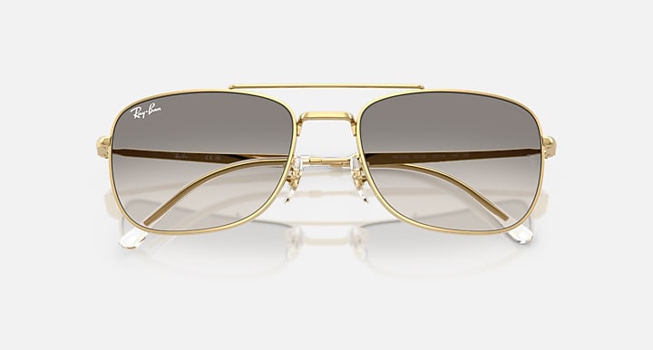 Ray-Ban RB3755 Arista Gold with Clear Gradient Grey Gradient lenses - Closed Front