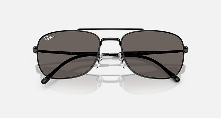 Ray-Ban RB3755 Black with Dark Grey Solid Color lenses - Closed Front