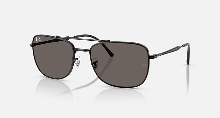 Ray-Ban RB3755 Black with Dark Grey Solid Color lenses - Quarter