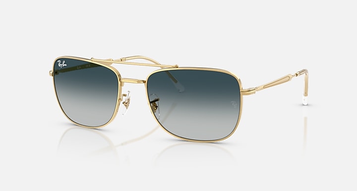 Ray-Ban RB3755 Arista Gold with Grey Gradient Blu Gradient lenses - Quarter
