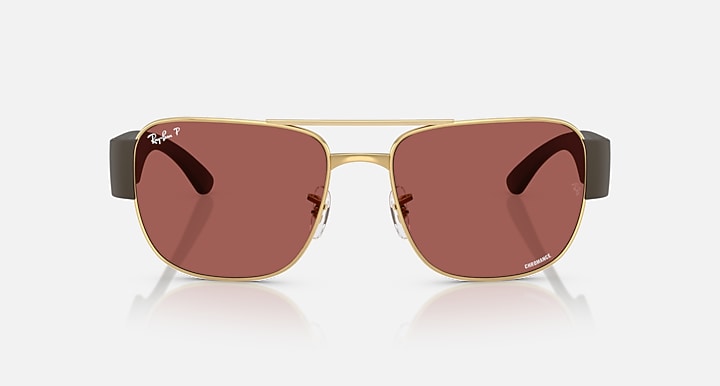 Ray-Ban RB3756 POLARIZED+ LENSES Arista Gold; Sand Brown with Wine Polarized+ Polarized+ lenses - Front