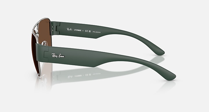 Ray-Ban RB3756 POLARIZED+ LENSES Gunmetal; Sand Green with Polarized+ Brown Polarized+ lenses - Lateral