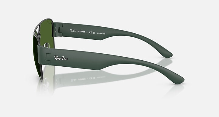 Ray-Ban RB3756 POLARIZED+ LENSES Black; Sand Black with Polarized+ Dark Green Polarized+ lenses - Lateral