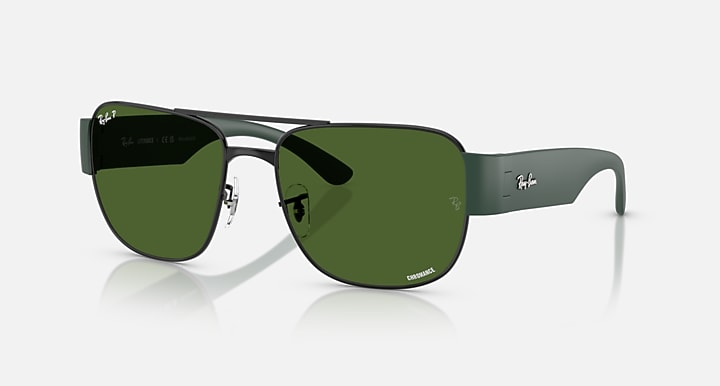 Ray-Ban RB3756 POLARIZED+ LENSES Black; Sand Black with Polarized+ Dark Green Polarized+ lenses - Quarter