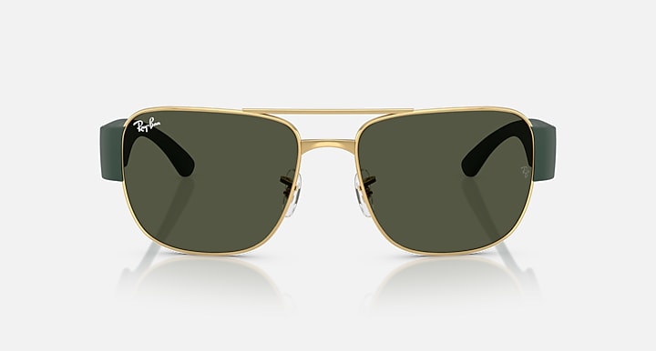Ray-Ban RB3756 Gold; Sand Black with Green Solid Color lenses - Front
