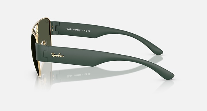 Ray-Ban RB3756 Gold; Sand Black with Green Solid Color lenses - Lateral