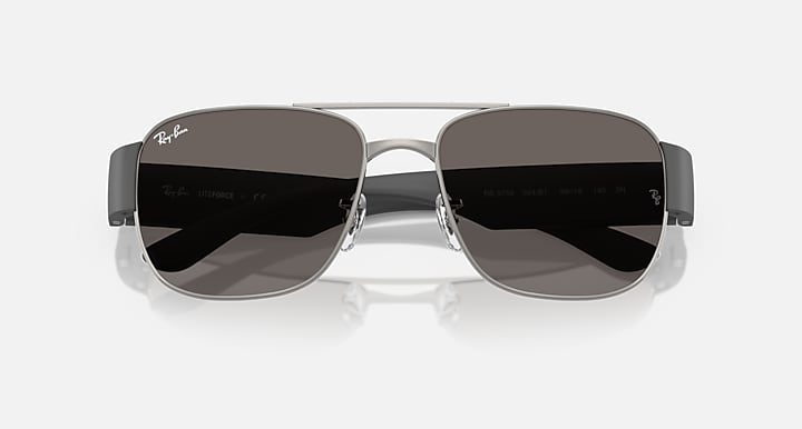 Ray-Ban RB3756 Gunmetal; Sand Grey with Dark Grey Solid Color lenses - Closed Front