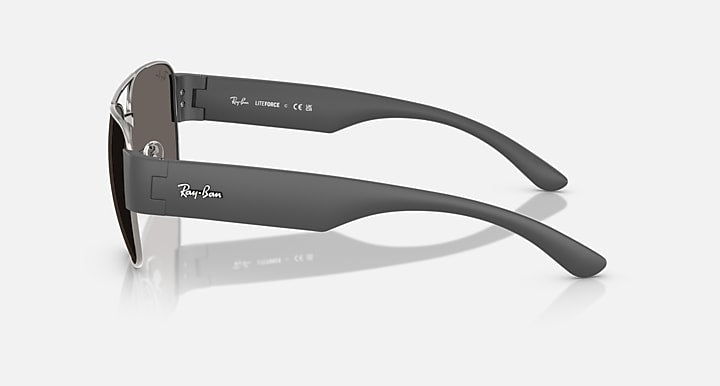 Ray-Ban RB3756 Gunmetal; Sand Grey with Dark Grey Solid Color lenses - Lateral