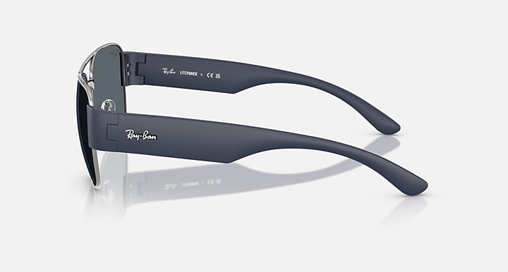 Ray-Ban RB3756 Gunmetal; Sand Dark Blue with Blue Solid Color lenses - Lateral
