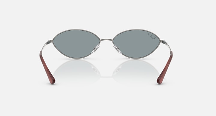 Ray-Ban KAI BIO-BASED Gunmetal with Azure Polarized Solid Color lenses - Back