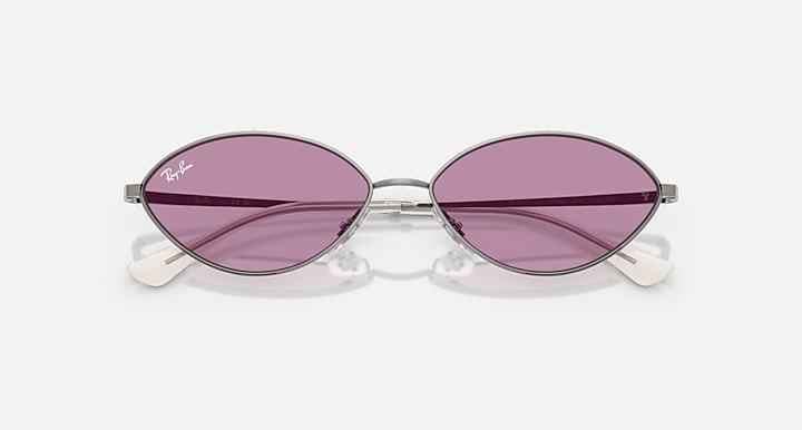 Ray-Ban KAI BIO-BASED Gunmetal with Dark Violet Solid Color lenses - Closed Front