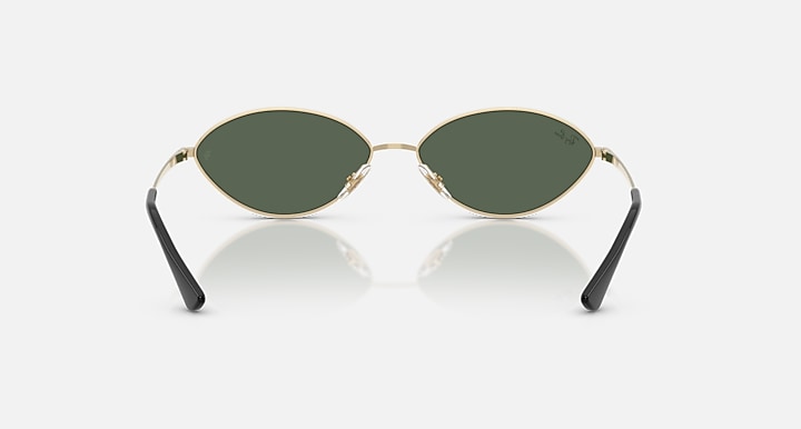 Ray-Ban KAI BIO-BASED Pale Gold with Dark Green Solid Color lenses - Back