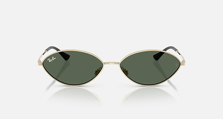 Ray-Ban KAI BIO-BASED Pale Gold with Dark Green Solid Color lenses - Front