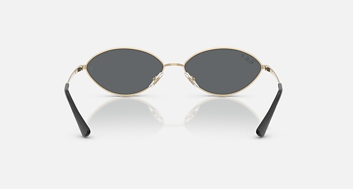 Ray-Ban KAI BIO-BASED Pale Gold with Dark Grey Polarized Solid Color lenses - Back