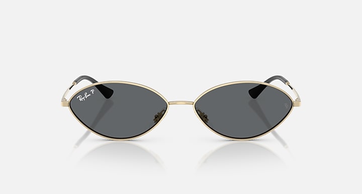 Ray-Ban KAI BIO-BASED Pale Gold with Dark Grey Polarized Solid Color lenses - Front