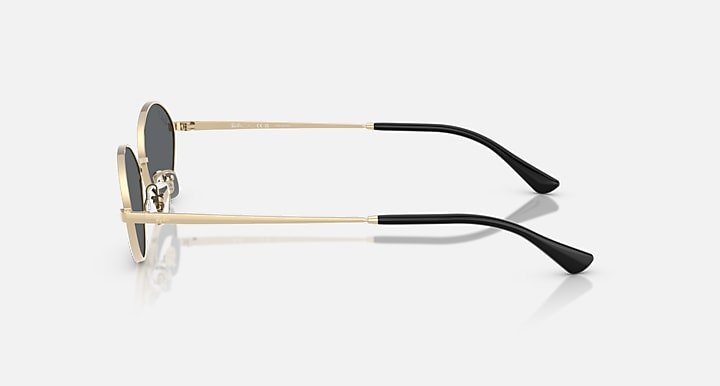 Ray-Ban KAI BIO-BASED Pale Gold with Dark Grey Polarized Solid Color lenses - Lateral