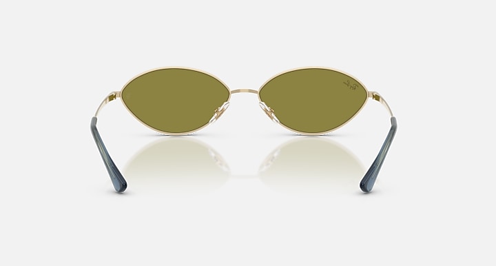 Ray-Ban KAI BIO-BASED Pale Gold with Green Solid Color lenses - Back