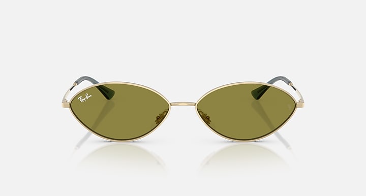 Ray-Ban KAI BIO-BASED Pale Gold with Green Solid Color lenses - Front
