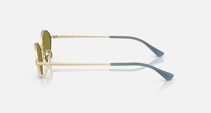 Ray-Ban KAI BIO-BASED Pale Gold with Green Solid Color lenses - Lateral