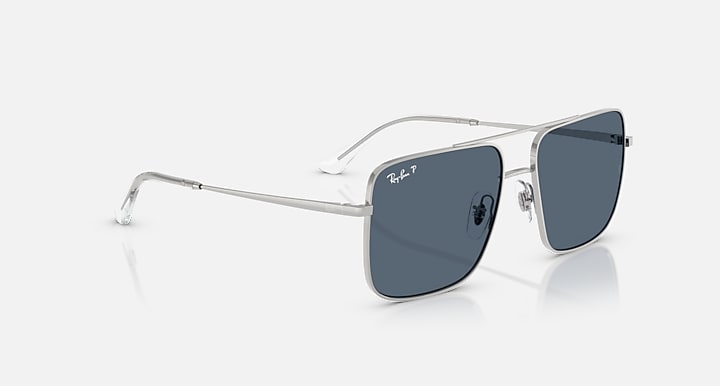 Ray-Ban ARI BIO-BASED Silver with Blue Polarized Solid Color lenses - Alternative