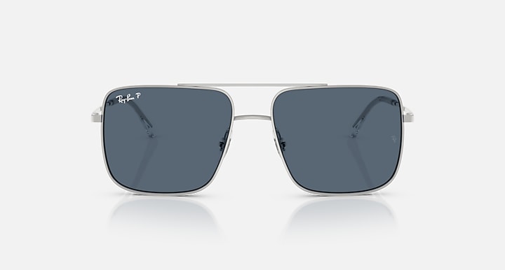 Ray-Ban ARI BIO-BASED Silver with Blue Polarized Solid Color lenses - Front