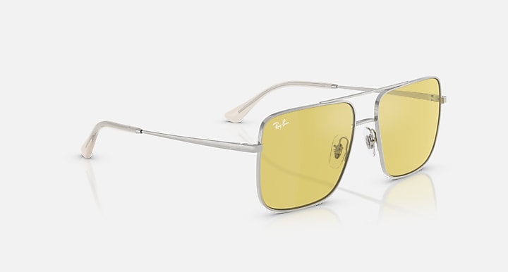 Ray-Ban ARI BIO-BASED Silver with Yellow Mirror Flash Gold Solid Color - Mirror lenses - Alternative