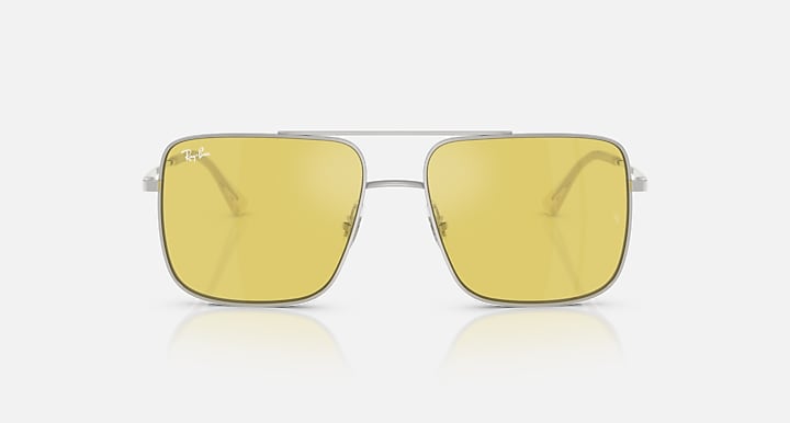 Ray-Ban ARI BIO-BASED Silver with Yellow Mirror Flash Gold Solid Color - Mirror lenses - Front