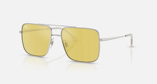 Ray-Ban ARI BIO-BASED Silver with Yellow Mirror Flash Gold Solid Color - Mirror lenses - Quarter