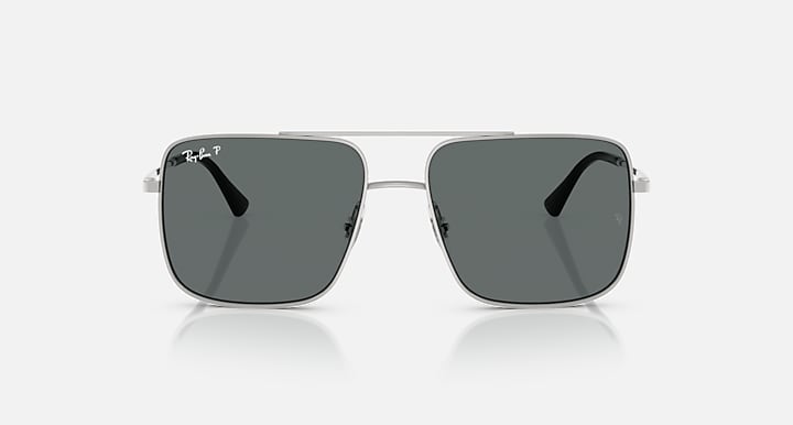 Ray-Ban ARI BIO-BASED Silver with Dark Grey Polarized Solid Color lenses - Front