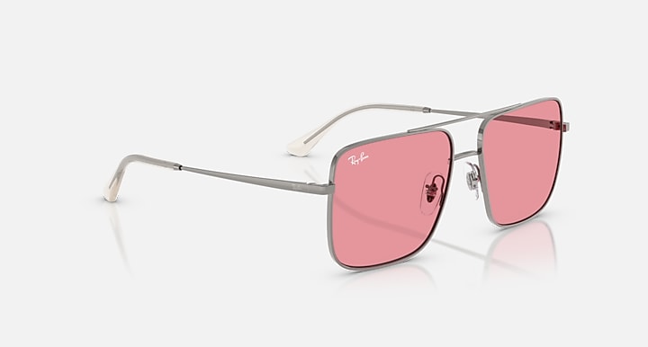 Ray-Ban ARI BIO-BASED Gunmetal with Pink Solid Color lenses - Alternative