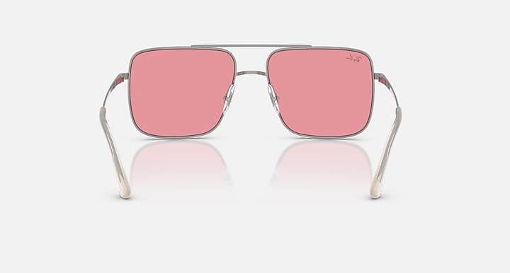 Ray-Ban ARI BIO-BASED Gunmetal with Pink Solid Color lenses - Back