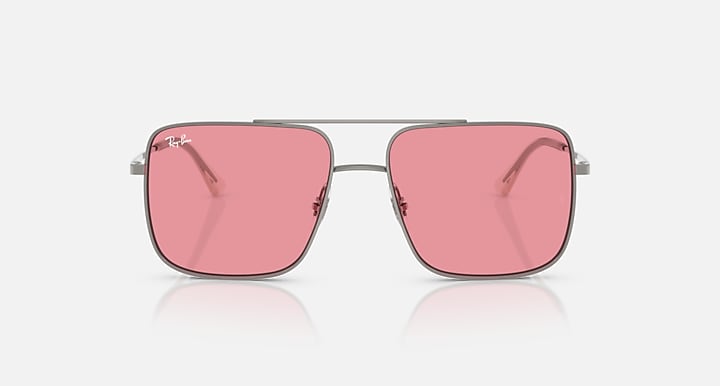 Ray-Ban ARI BIO-BASED Gunmetal with Pink Solid Color lenses - Front