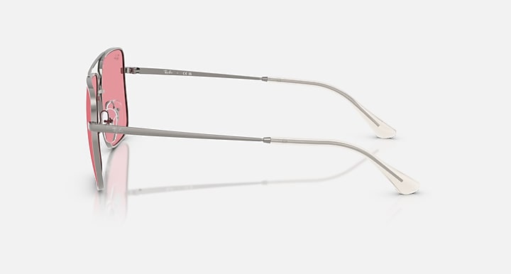 Ray-Ban ARI BIO-BASED Gunmetal with Pink Solid Color lenses - Lateral
