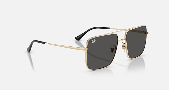 Ray-Ban ARI BIO-BASED Pale Gold with Dark Grey Solid Color lenses - Alternative