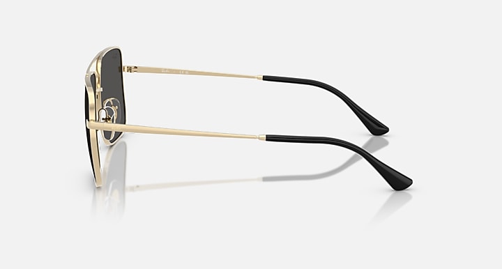 Ray-Ban ARI BIO-BASED Pale Gold with Dark Grey Solid Color lenses - Lateral