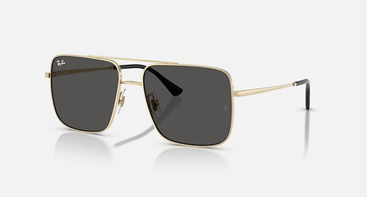 Ray-Ban ARI BIO-BASED Pale Gold with Dark Grey Solid Color lenses - Quarter