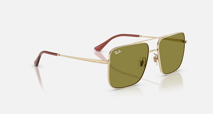Ray-Ban ARI BIO-BASED Pale Gold with Green Solid Color lenses - Alternative
