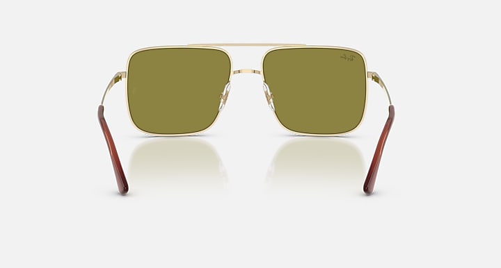 Ray-Ban ARI BIO-BASED Pale Gold with Green Solid Color lenses - Back