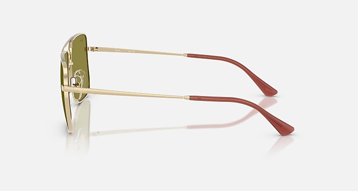 Ray-Ban ARI BIO-BASED Pale Gold with Green Solid Color lenses - Lateral