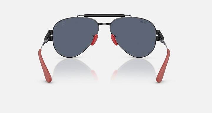 Ray-Ban RB3762M SCUDERIA FERRARI COLLECTION Black; Matte Black with Dark Grey Solid Color lenses - Back
