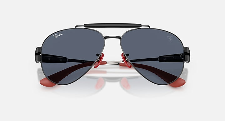 Ray-Ban RB3762M SCUDERIA FERRARI COLLECTION Black; Matte Black with Dark Grey Solid Color lenses - Closed Front
